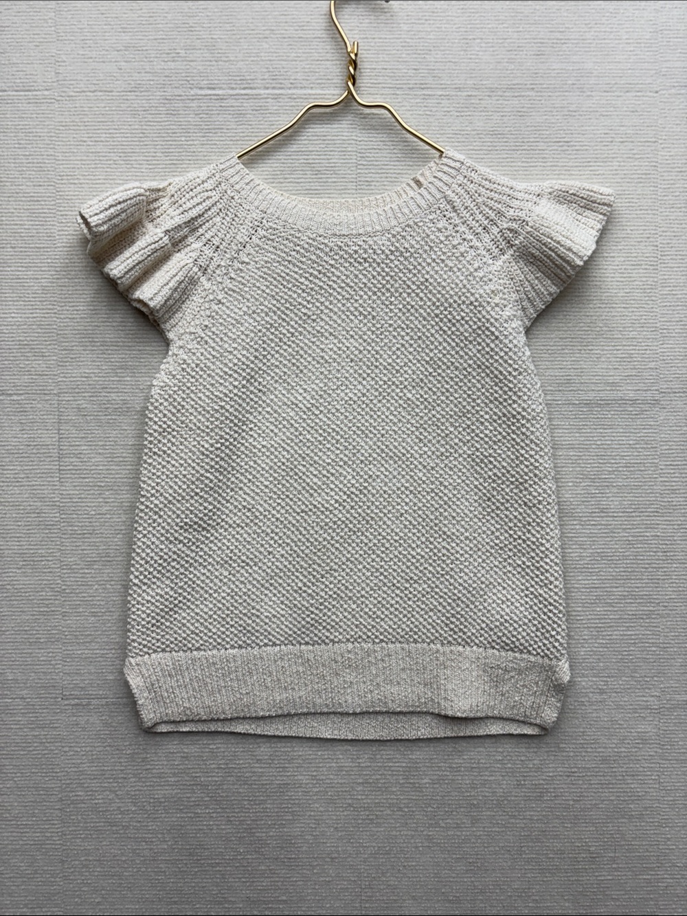 MADEWELL | small Cream Knit Flutter Sleeve top shirt sweater